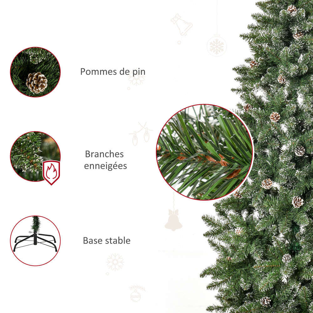 Sapin de Noël Artificiel Aspect enneigé 180H cm 50 Chips de pin 718 Branches épines Imitation Nordmann Grand réalisme