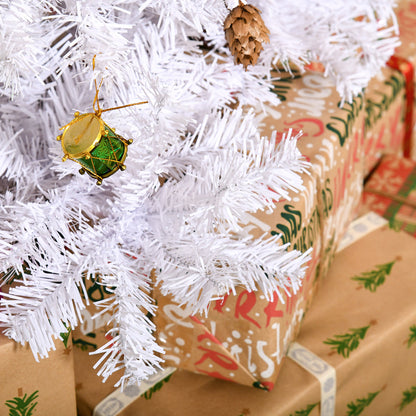 Sapin Arbre de Noël Artificiel Blanc 150 cm 680 Branches with Nombreux Accessories variés