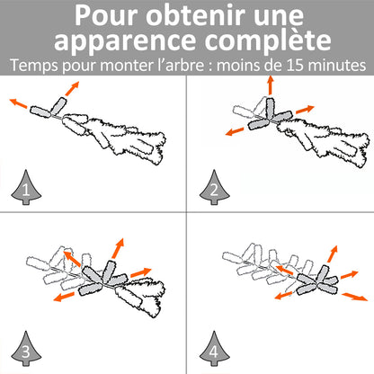 Sapin de Noël Artificiel Lumineux 120H cm Fiber Optique LED + 20 Ampoules + Support Pied 130 Branches étoile Sommet Brillante Vert