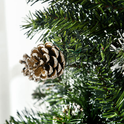 Sapin de Noël artificiel 180 cm with 618 branches enneigées, support en acier, arbre de Noël artificiel with socle pliable en acier, vert